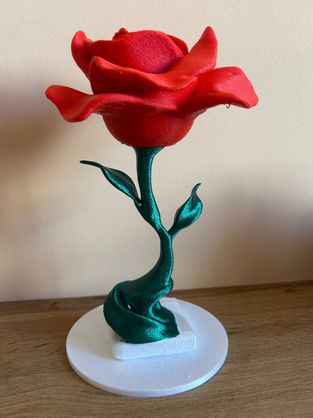 Scultura Rosa 3D – Fiore Decorativo Artigianale in Stampa 3D