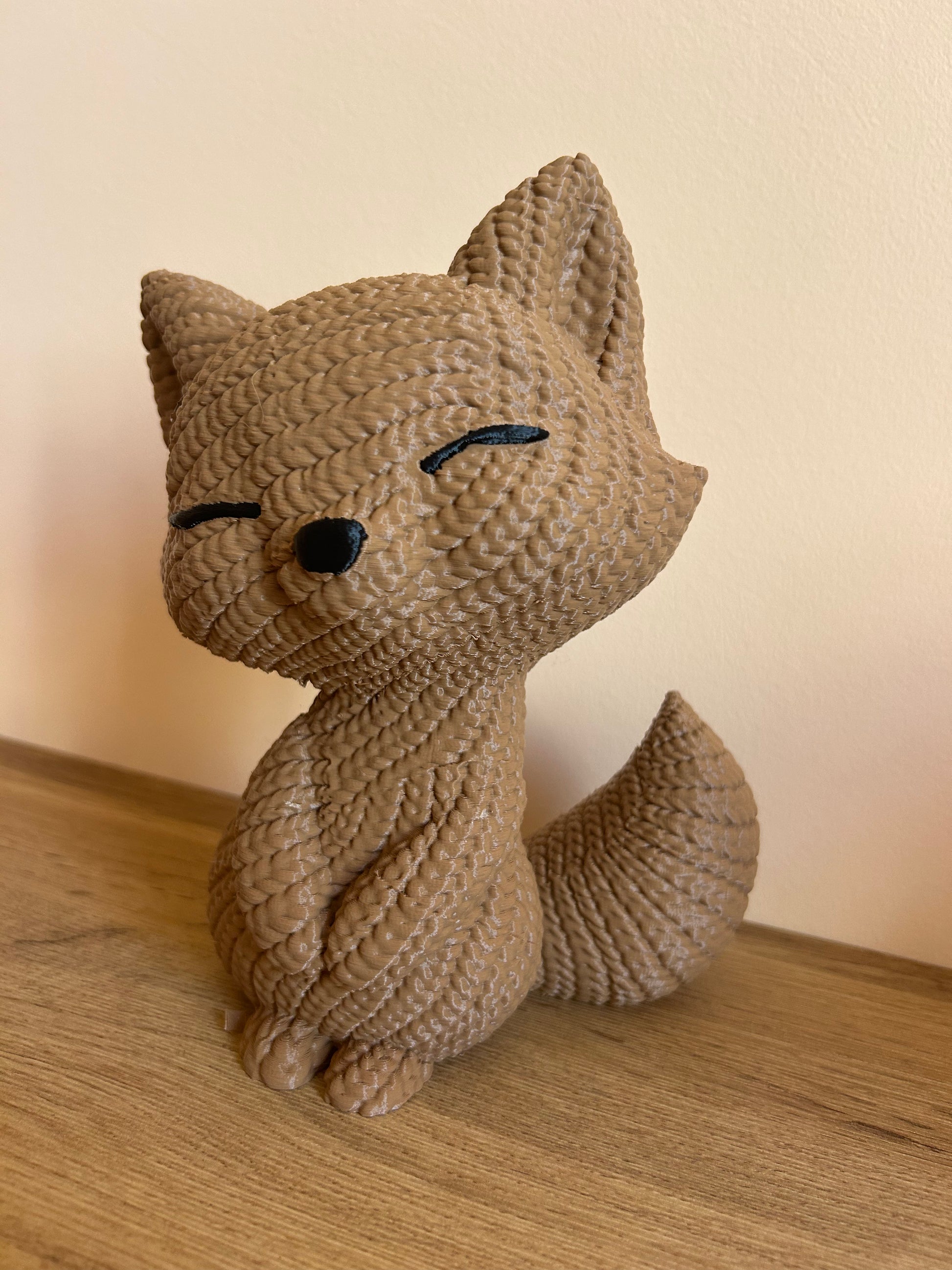Scultura decorativa a forma di volpe realizzata con stampa 3D