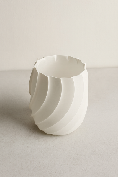 Vaso a spirale bianco